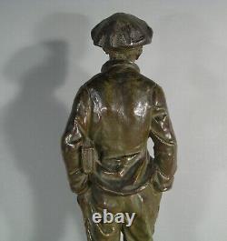 Gavroche Titi Parisien Ancienne Sculpture Statue En Régule Signée Charles Anfrie