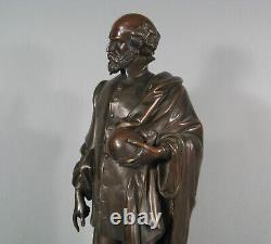 Gérard Mercator Géographe Mappemonde Sculpture Bronze Ancien Signé Aubert