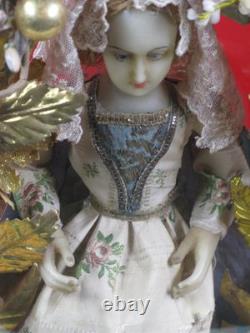 Globe verre Napoléon III, ancienne sculpture de cire statue, figurine