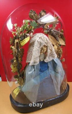 Globe verre Napoléon III, ancienne sculpture de cire statue, figurine