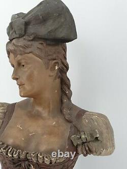 Goldscheider, ancien buste de femme en terre cuite XIX ème s