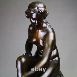 Grand 50cm bronze ancien sculpture Femme au bain par Etienne Maurice FALCONNET
