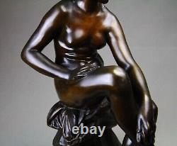 Grand 50cm bronze ancien sculpture Femme au bain par Etienne Maurice FALCONNET