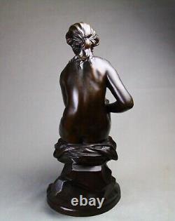 Grand 50cm bronze ancien sculpture Femme au bain par Etienne Maurice FALCONNET