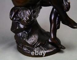 Grand 50cm bronze ancien sculpture Femme au bain par Etienne Maurice FALCONNET