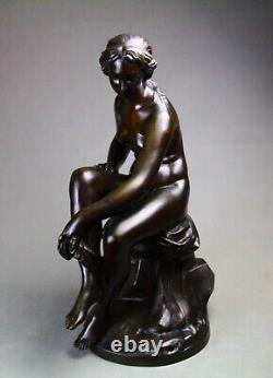 Grand 50cm bronze ancien sculpture Femme au bain par Etienne Maurice FALCONNET