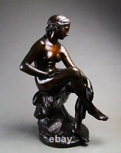 Grand 50cm bronze ancien sculpture Femme au bain par Etienne Maurice FALCONNET