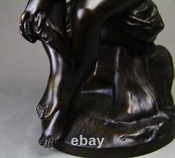 Grand 50cm bronze ancien sculpture Femme au bain par Etienne Maurice FALCONNET