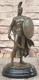 Grand Bronze Ancien Romain Soldat En Armor Sparta Statue 18 Lbs Sculpture Solde