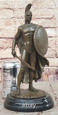 Grand Bronze Ancien Romain Soldat En Armor Sparta Statue 18 Lbs Sculpture Solde