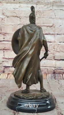 Grand Bronze Ancien Romain Soldat En Armor Sparta Statue 18 Lbs Sculpture Solde