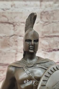 Grand Bronze Ancien Romain Soldat En Armor Sparta Statue 18 Lbs Sculpture Solde