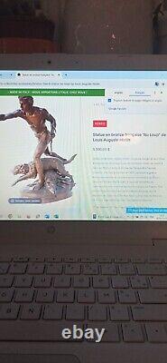 Grand Bronze ancien statue signé Louis Auguste HIOLIN (1846-1910) Au Loup