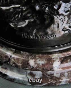 Grand bronze ancien Nymphe de Diane par Mathurin Moreau circa 1900