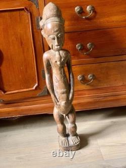 Grande Figure d'Ancêtre Baoulé 63 cm Statue Africaine Ancienne Pièce Unique