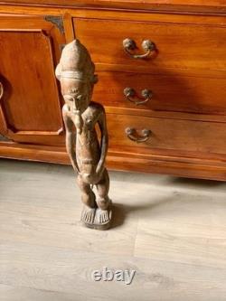 Grande Figure d'Ancêtre Baoulé 63 cm Statue Africaine Ancienne Pièce Unique