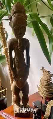 Grande Figure d'Ancêtre Baoulé 63 cm Statue Africaine Ancienne Pièce Unique