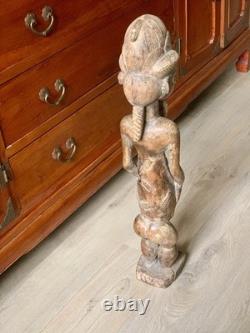 Grande Figure d'Ancêtre Baoulé 63 cm Statue Africaine Ancienne Pièce Unique