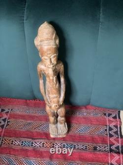 Grande Figure d'Ancêtre Baoulé 63 cm Statue Africaine Ancienne Pièce Unique