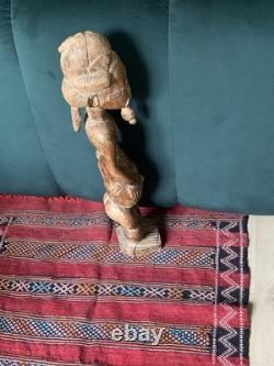 Grande Figure d'Ancêtre Baoulé 63 cm Statue Africaine Ancienne Pièce Unique