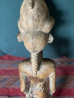 Grande Figure d'Ancêtre Baoulé 63 cm Statue Africaine Ancienne Pièce Unique