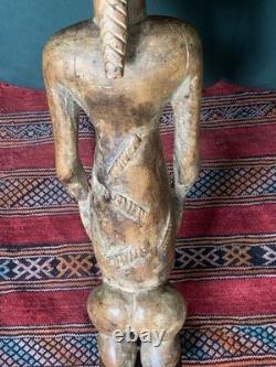 Grande Figure d'Ancêtre Baoulé 63 cm Statue Africaine Ancienne Pièce Unique