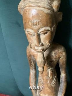 Grande Figure d'Ancêtre Baoulé 63 cm Statue Africaine Ancienne Pièce Unique