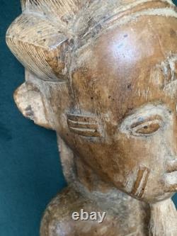 Grande Figure d'Ancêtre Baoulé 63 cm Statue Africaine Ancienne Pièce Unique