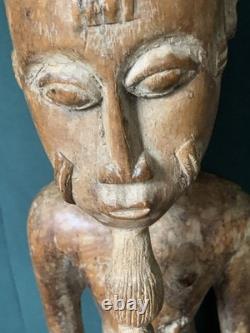 Grande Figure d'Ancêtre Baoulé 63 cm Statue Africaine Ancienne Pièce Unique