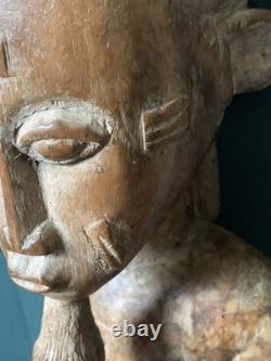 Grande Figure d'Ancêtre Baoulé 63 cm Statue Africaine Ancienne Pièce Unique