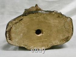 Grande Sculpture Goyeau Ancien Buste Statue Vierge Platre Yeux En Verre Sulfure