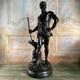 Grande Statue D'art Ancienne En Bronze Signée Maurice Constant 60 Cm Le Forgeron