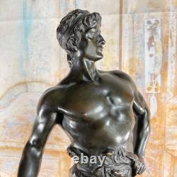Grande Statue d'Art Ancienne en Bronze Signée MAURICE CONSTANT 60 Cm Le FORGERON
