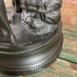 Grande Statue d'Art Ancienne en Bronze Signée MAURICE CONSTANT 60 Cm Le FORGERON