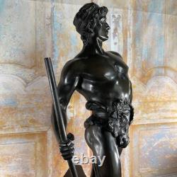 Grande Statue d'Art Ancienne en Bronze Signée MAURICE CONSTANT 60 Cm Le FORGERON