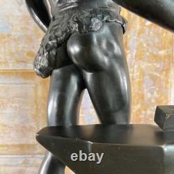 Grande Statue d'Art Ancienne en Bronze Signée MAURICE CONSTANT 60 Cm Le FORGERON