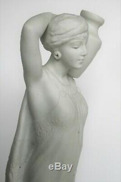 Grande sculpture statue ancienne en biscuit orientaliste Signée Leduc