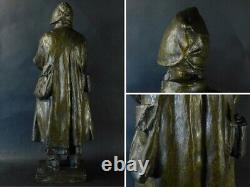 Grande statue en bronze ancienne 19ème Ernesto Bazzaro (Milan) Suonatore di