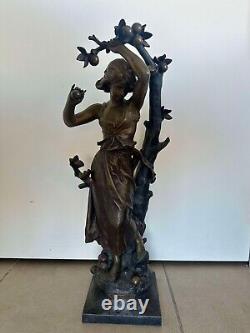 Grande statue régule ancien Mireille Hippolyte Moreau vintage ancien collection