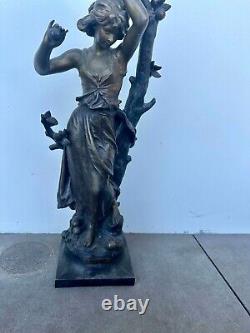 Grande statue régule ancien Mireille Hippolyte Moreau vintage ancien collection