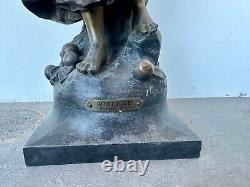 Grande statue régule ancien Mireille Hippolyte Moreau vintage ancien collection