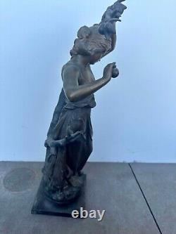 Grande statue régule ancien Mireille Hippolyte Moreau vintage ancien collection