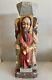 Grande Statue Religieuse Ancienne 4 Saints Bois Polychrome Sculpture Selette