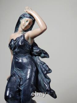 Grande statuette platre ou composite vintage/ancienne façon bronze art nouveau