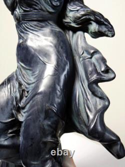 Grande statuette platre ou composite vintage/ancienne façon bronze art nouveau