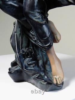 Grande statuette platre ou composite vintage/ancienne façon bronze art nouveau