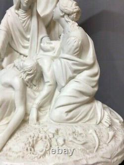 Groupe Sculpture Biscuit Porcelaine blanche 18e 19e Sevres ancien statue vintage