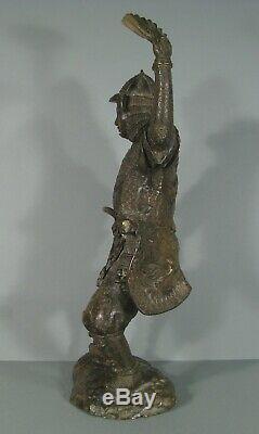 Guerrier Japonais Samouraï Ancienne Sculpture En Bronze/ Statue Bronze Samouraï