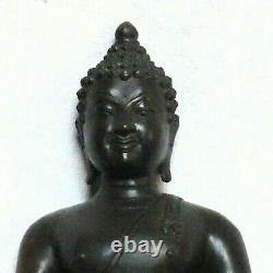 H38cm, Ancien Grand Bouddha, bronze, Thaïlande, Chiang Saen, Lanna, XXè, 4986g