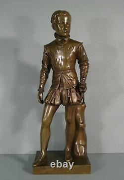 Henri IV Enfant Sculpture Bronze Ancien D'après Bosio Fonte Barbedienne Collas